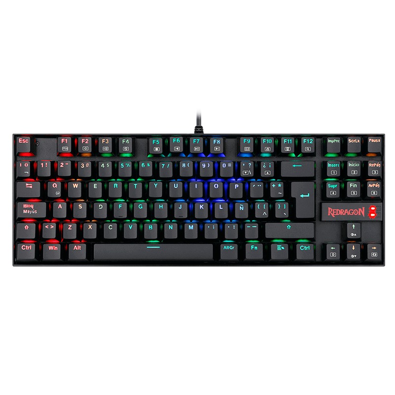 TECLADO REDRAGON KUMARA K552RGB NEGRO SWITCH AZUL O ROJO