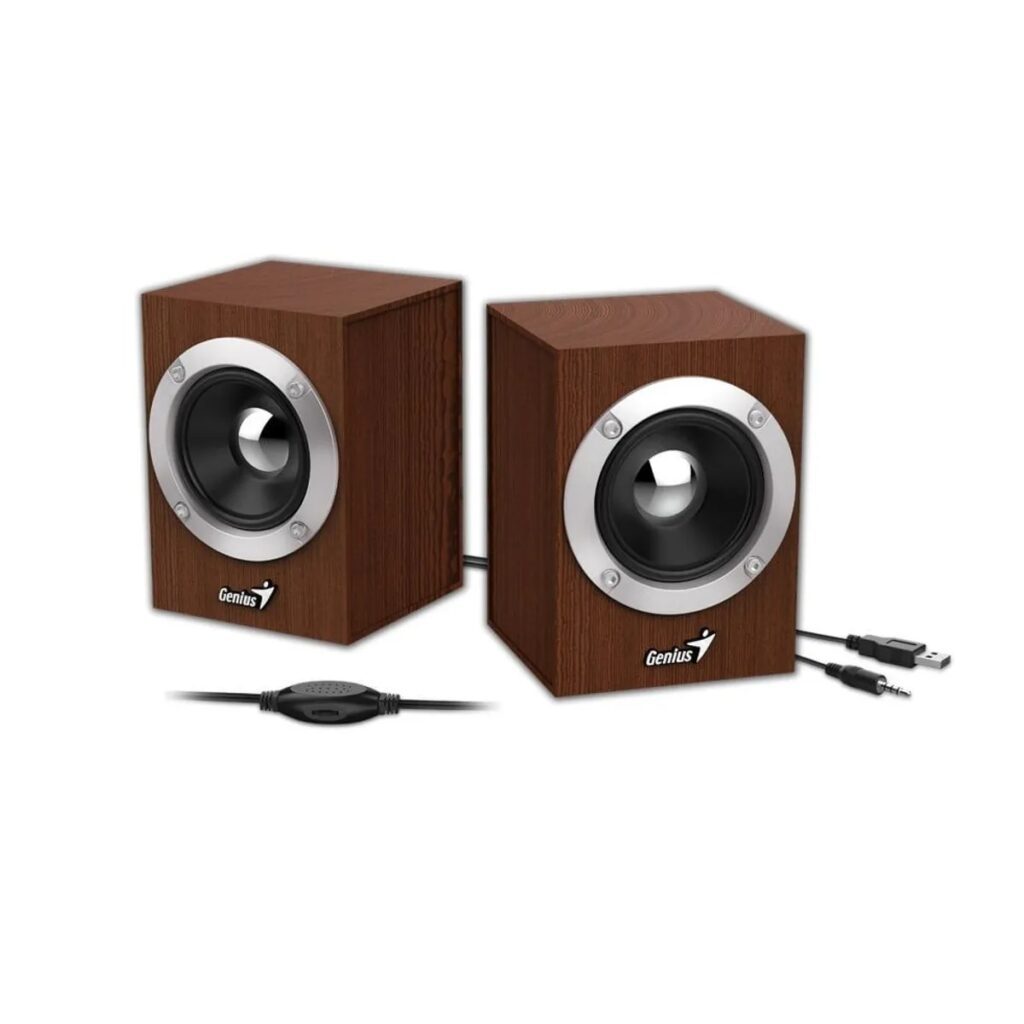 PARLANTES GENIUS SP-HF280 USB EN MADERA