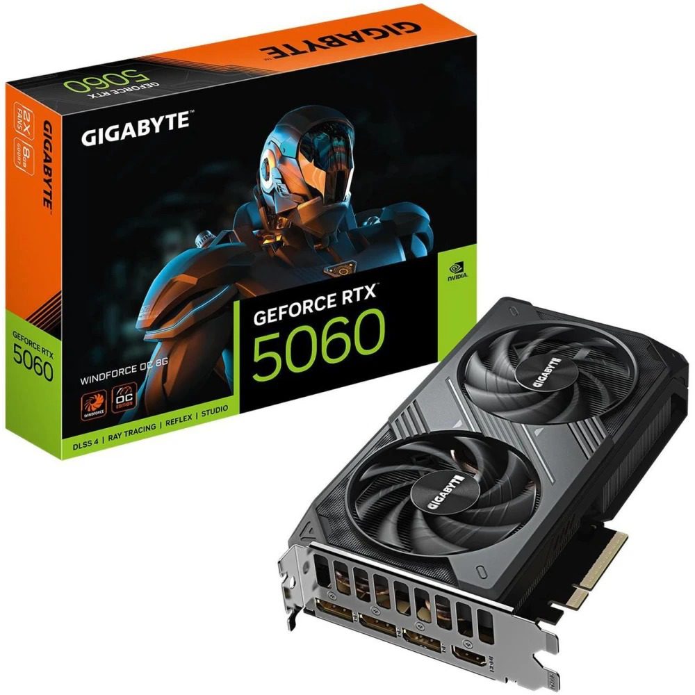 TARJETA DE VIDEO GIGABYTE GEFORCE RTX 5060 8GB DDR6 WINDFORCE MAX OC