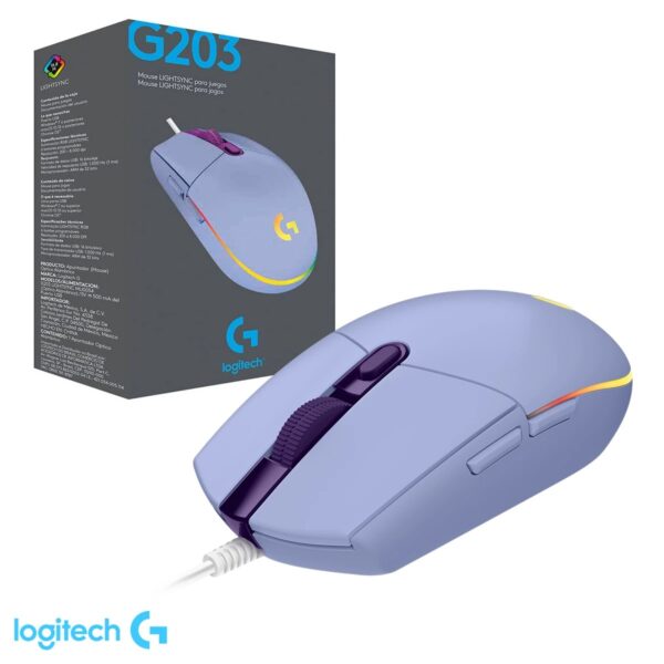 MOUSE G203 LOGITECH LIGHTSYNC GAMING LILA