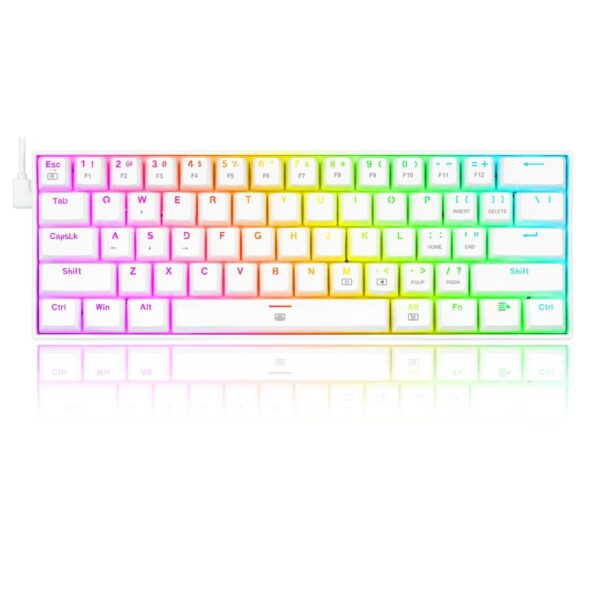 TECLADO REDRAGON DRAGONBORN BLANCO K630 SWITCH ROJO