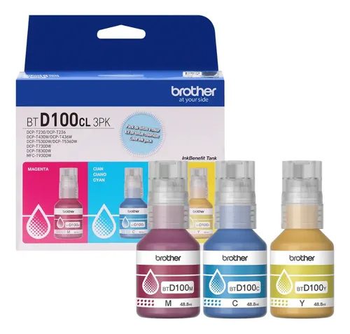 TINTA BROTHER COLORES D100 ORIGINAL POR UNIDAD