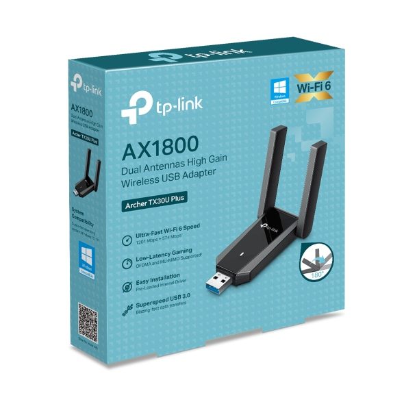 ADAPTADOR ARCHER TX30U PLUS TP-LINK USB DOS ANTENAS AX 1800